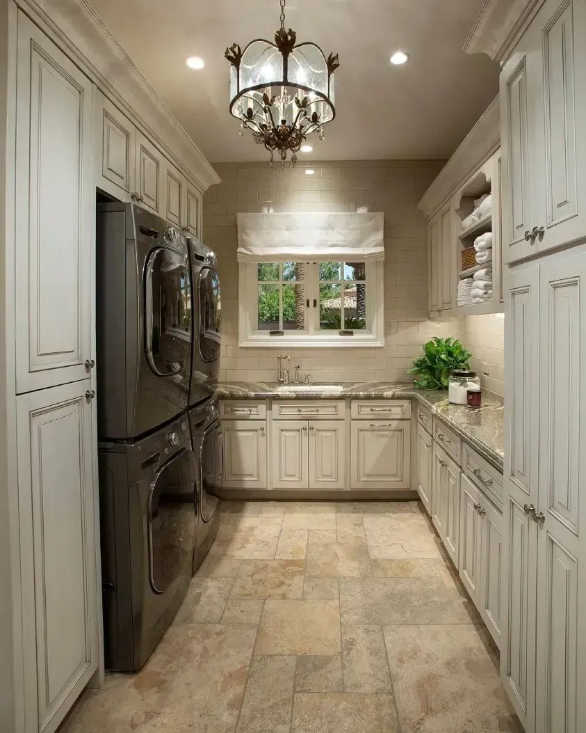 Custom luxury laundry room with space-saving design