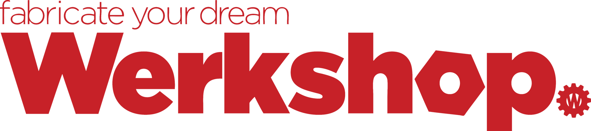 Werkshop logo in white on a red background