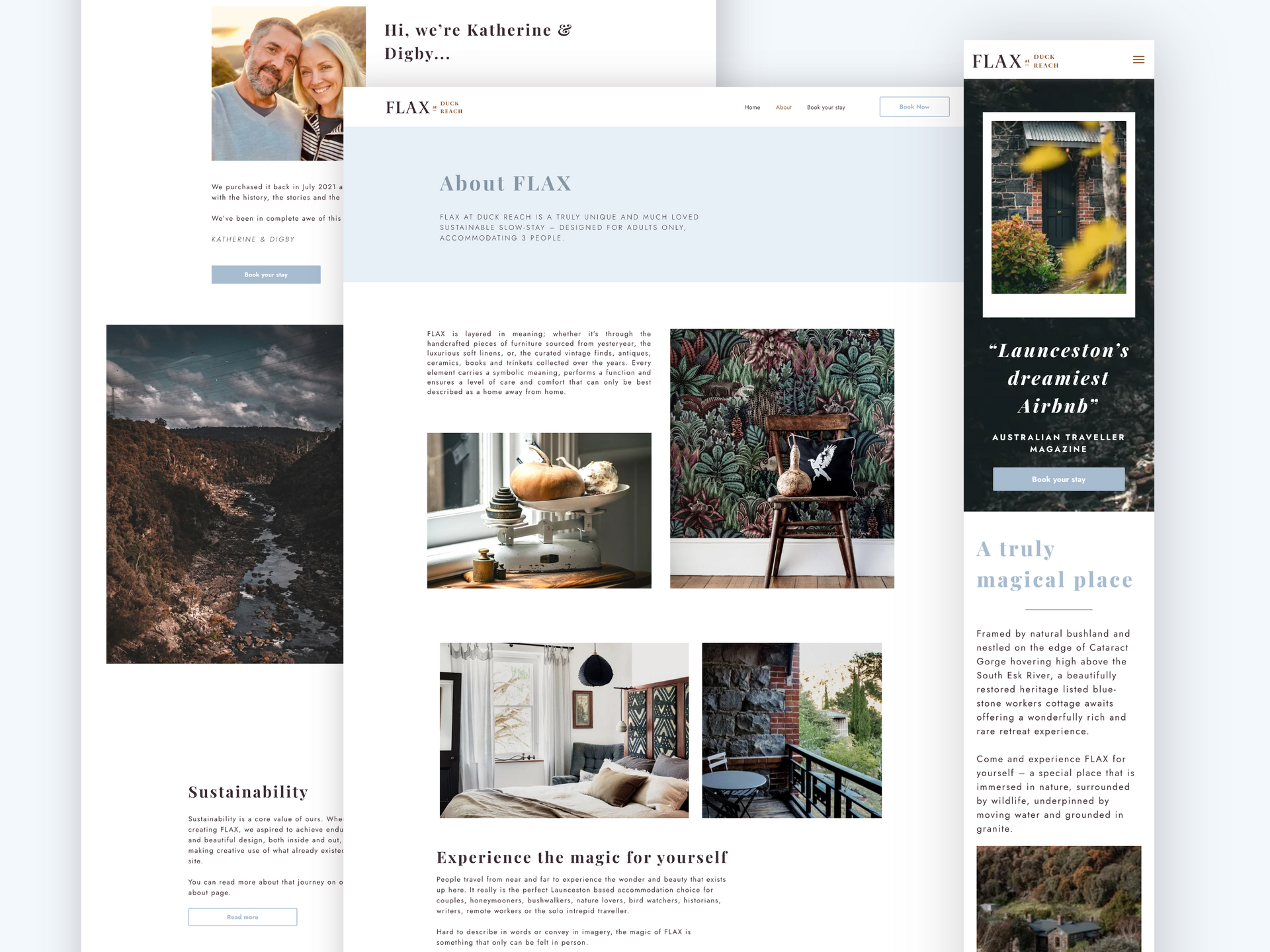 a responsive website for flax is displayed on a white background