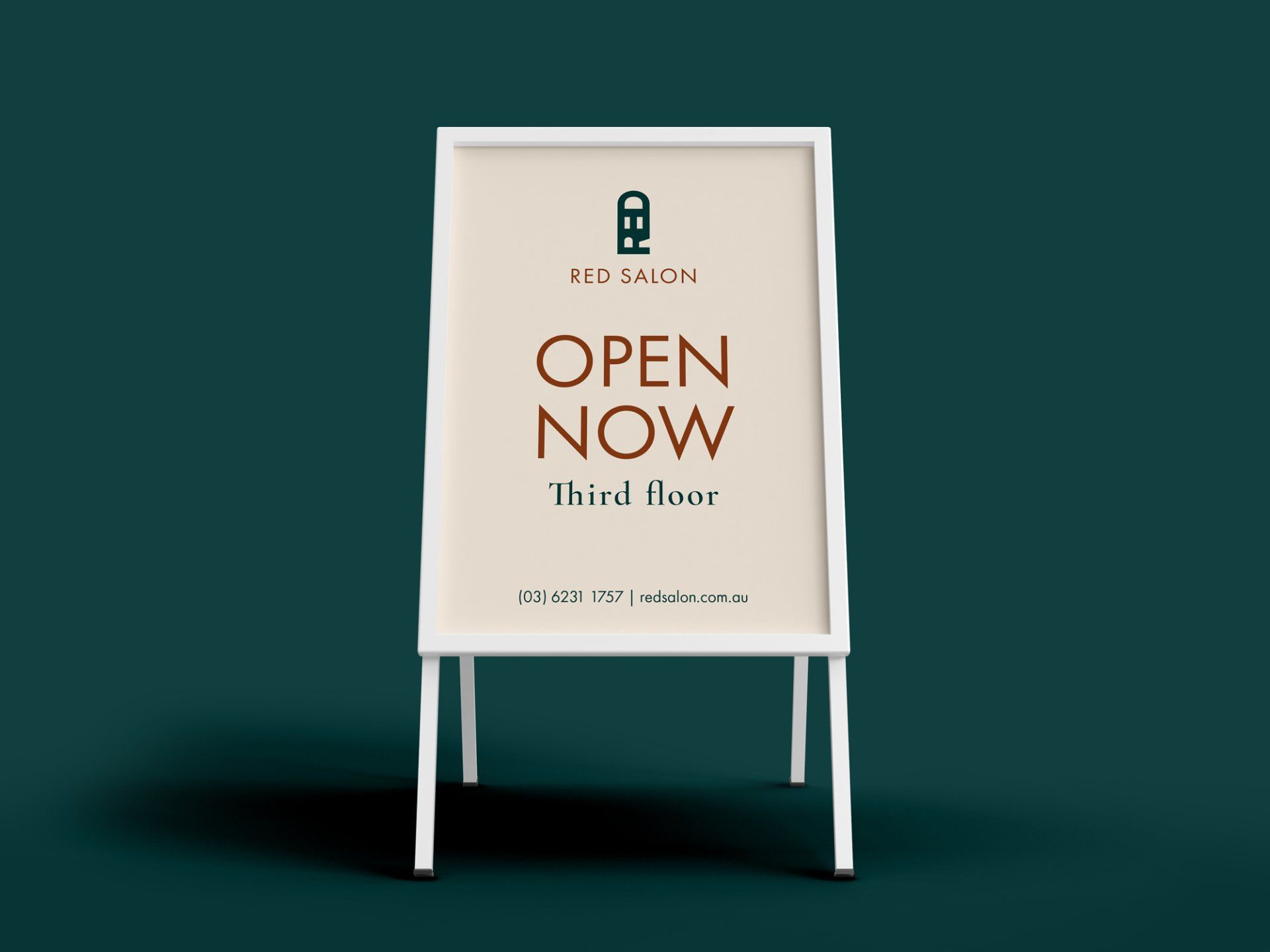 Red Salon open sign