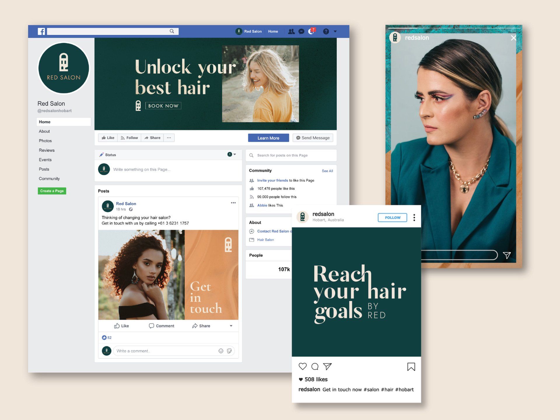 Red Salon social media examples