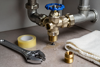 Emergency plumbing repair tools and shutoff hardware