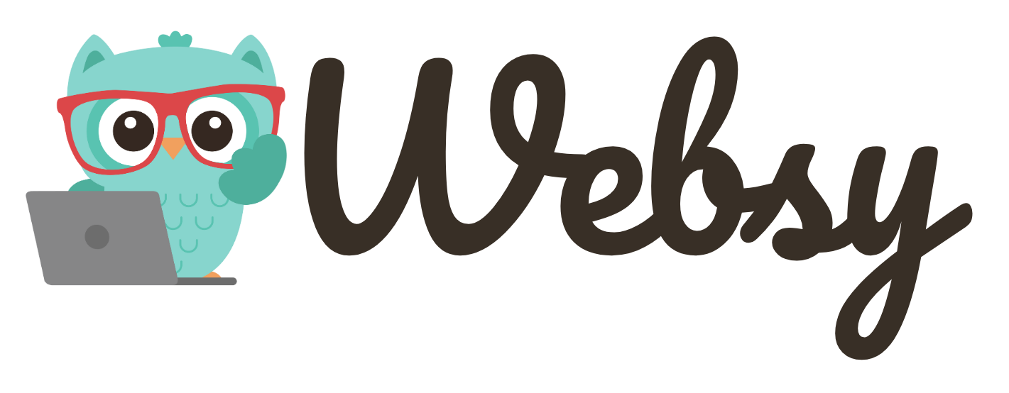 Owl with glasses, laptop, and raised hand, next to the word