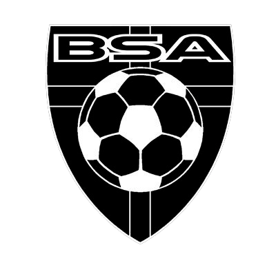 Black and white shield logo with "BSA" and a soccer ball, likely for a soccer organization.