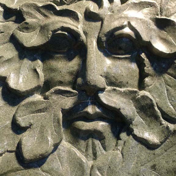 Mythology. Stone carved Green Man.