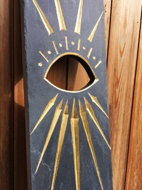 8 days a week. Slate sculpture. BCD sculpture.