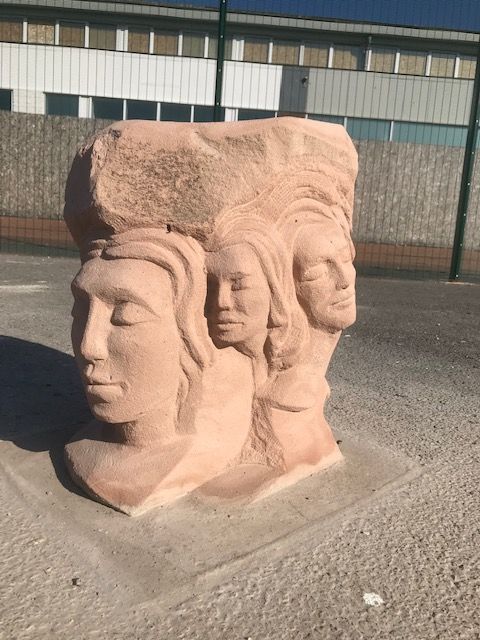 The 3 Sisters, stone carving.