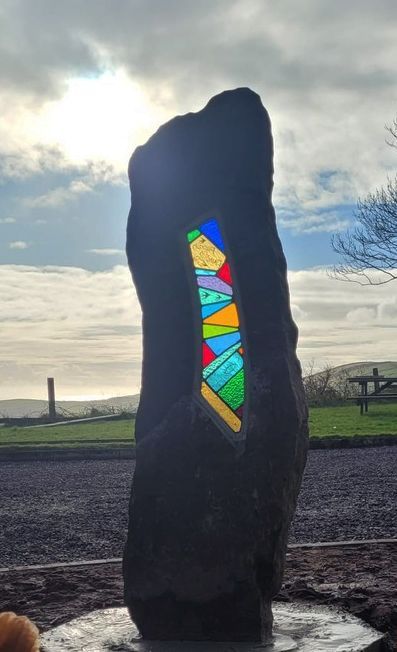 Private commission Sculpture Stone, Glass, contemporary sculpture