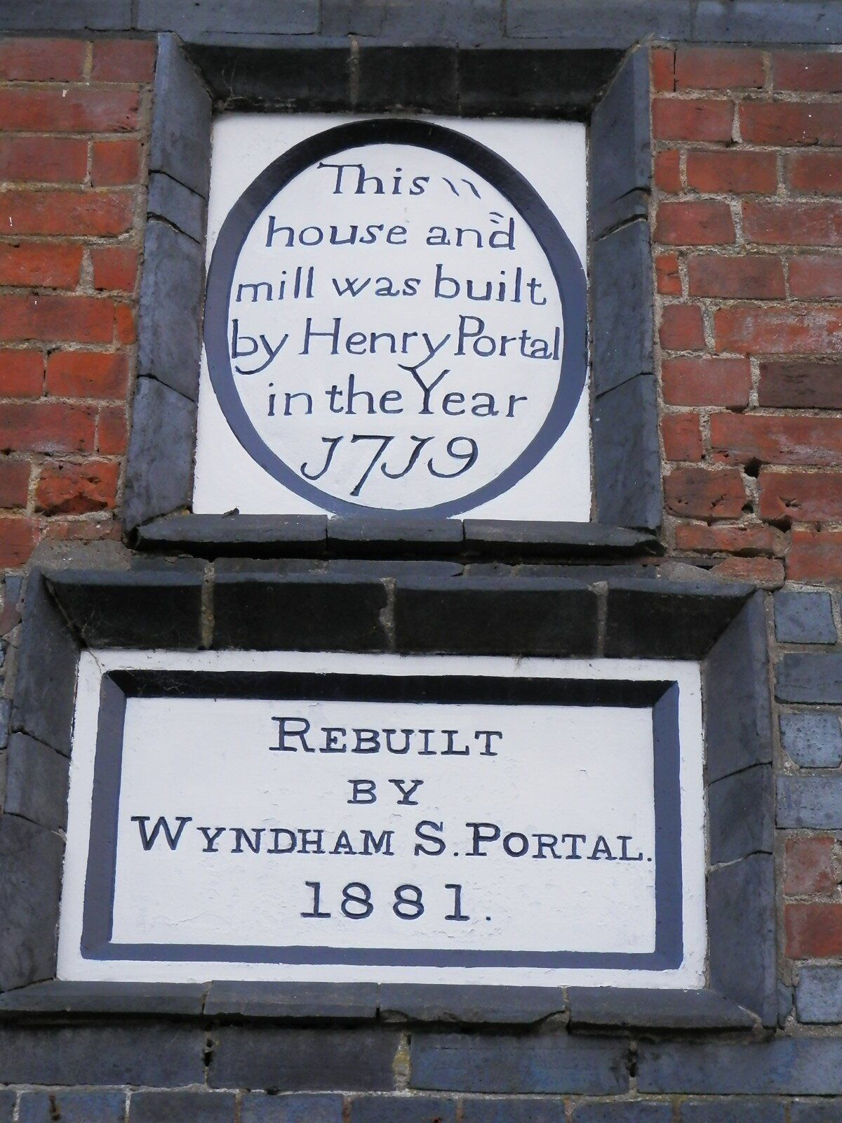 Bombay Sapphire Gin Hampshire. Laverstoke Mill. Built by plaque.