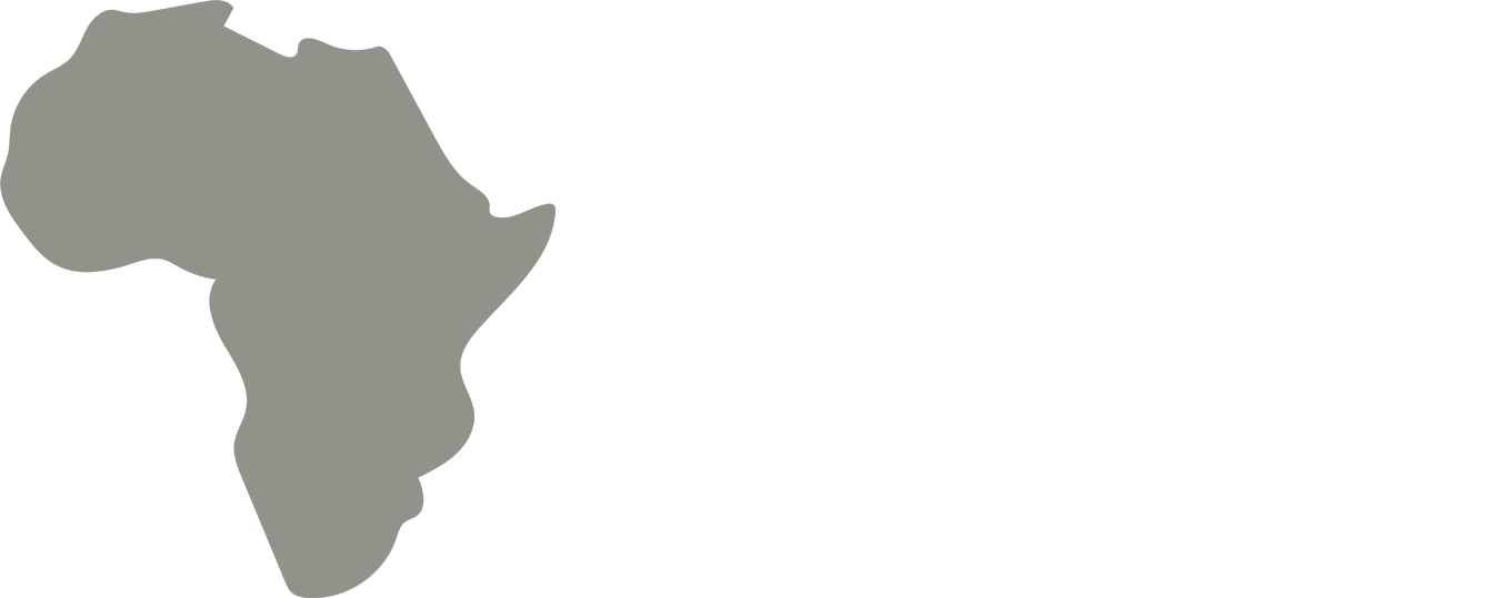 Silhouette of the African continent in grey against a white background.
