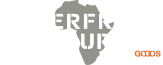 Gogos waterfront restaurant logo with Africa shape in background