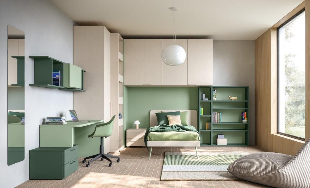 Cameretta da letto moderna con scrivania a Frosione