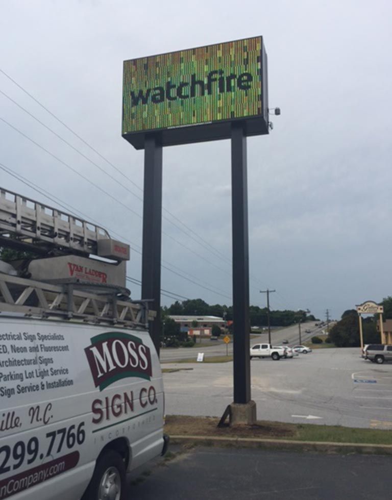 A tall sign for 