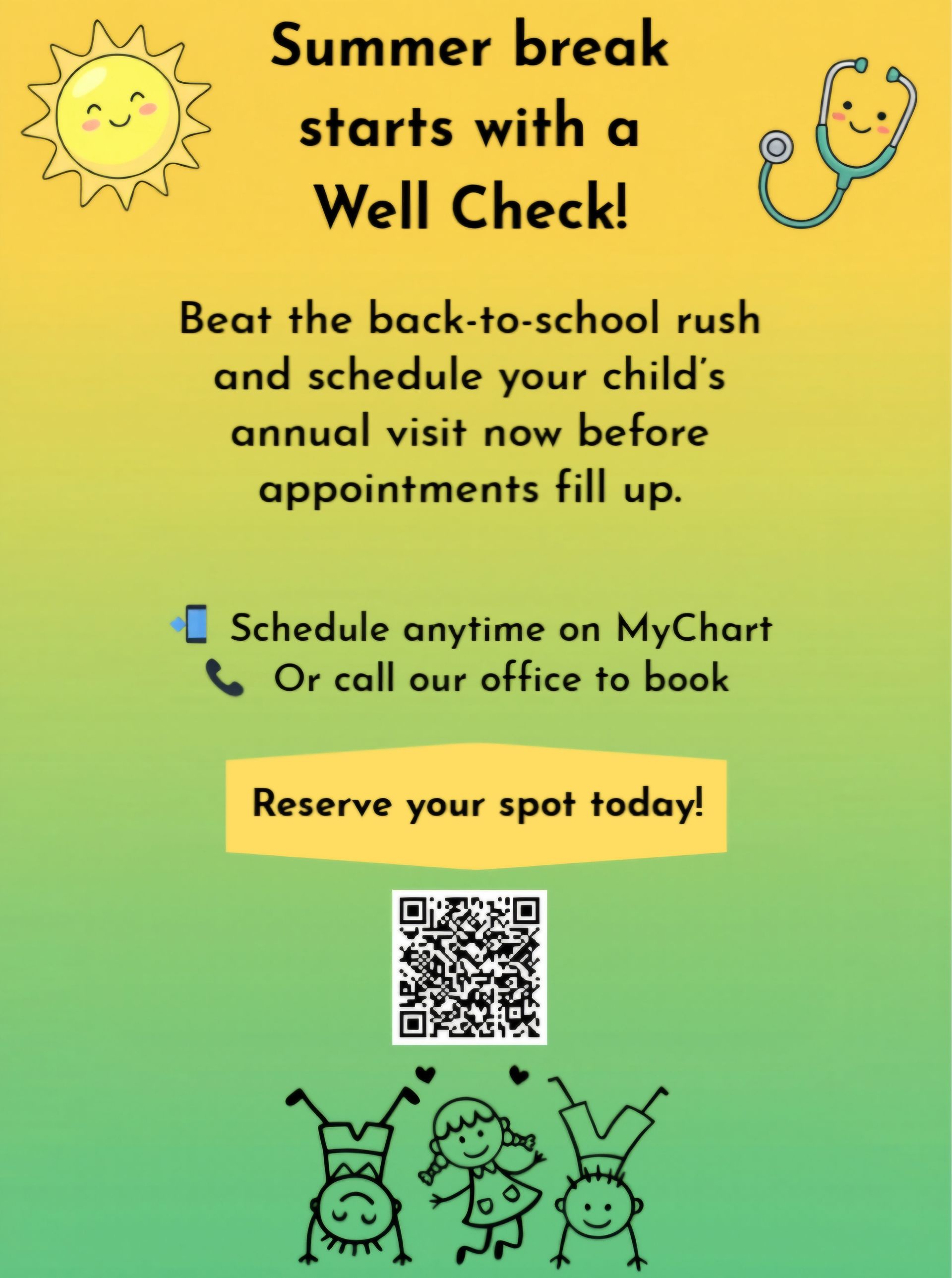 Summer break starts with a well check!