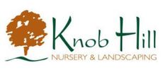 Knob Hill Nursery & Landscaping logo with brown tree icon and green text on white background