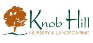 Knob Hill Nursery & Landscaping logo with brown tree icon and green text on white background