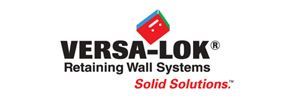 VERSA-LOK Retaining Wall Systems logo with red wall icon and “Solid Solutions.” tagline