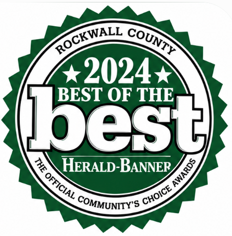 Green and white Rockwall County “2024 Best of the Best” Herald-Banner award seal