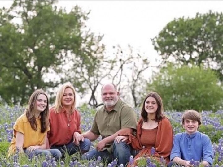 dee heinz with her family in garden
