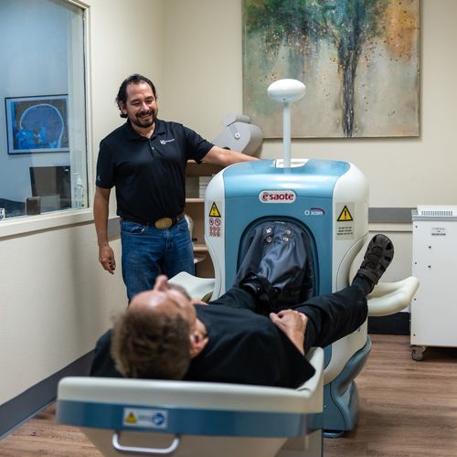 man receiving an extremity MRI