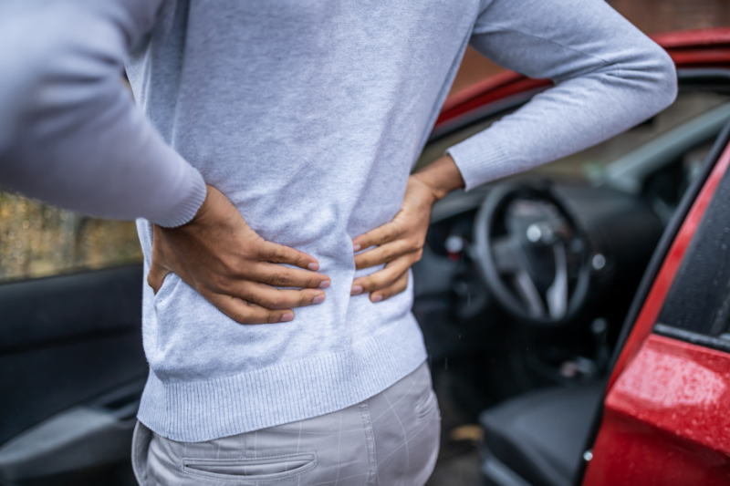 man with backpain after a car accident