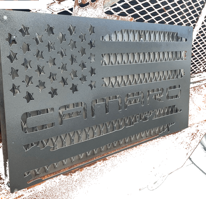 Metal American flag with 