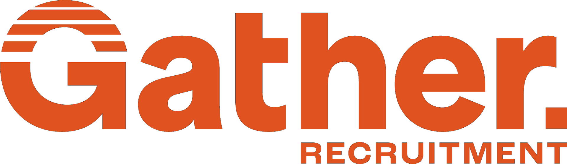 The logo for gather recruitment is orange on a white background.