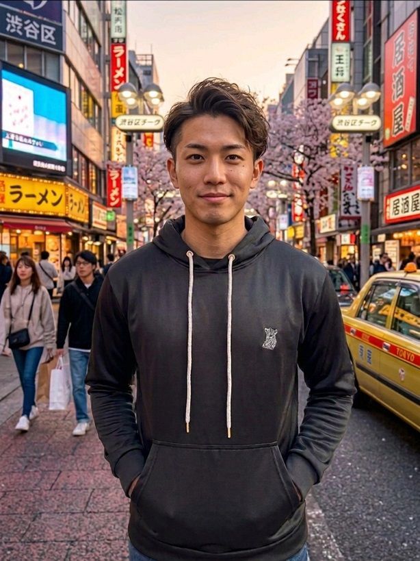 Mens Reversible Hoodie Black White