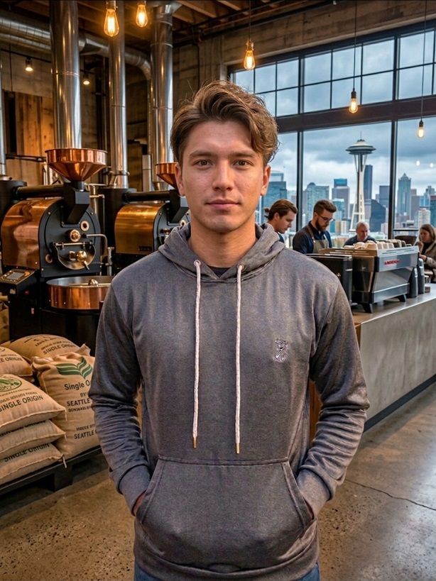 Mens Reversible Hoodie Maroon Gray