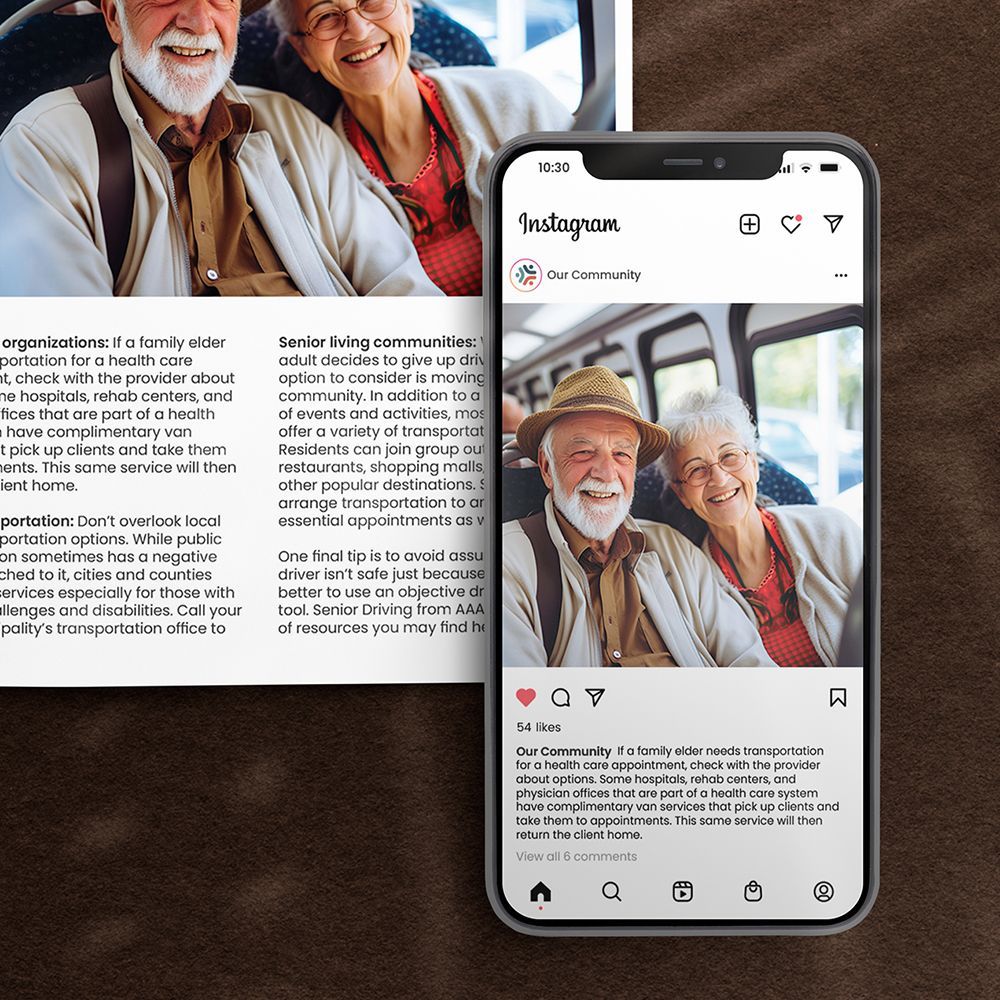 A newsletter article being shown as a social media post on a phone on Instagram
