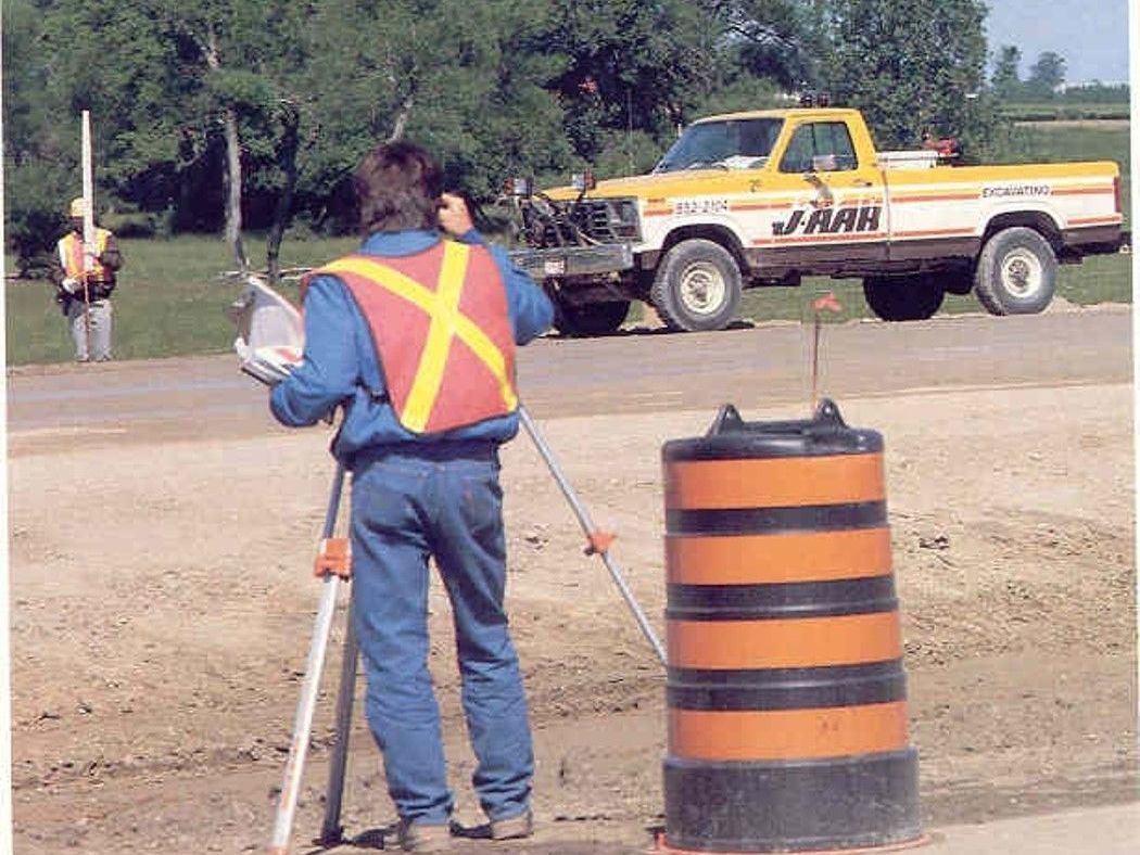 Construction man grading