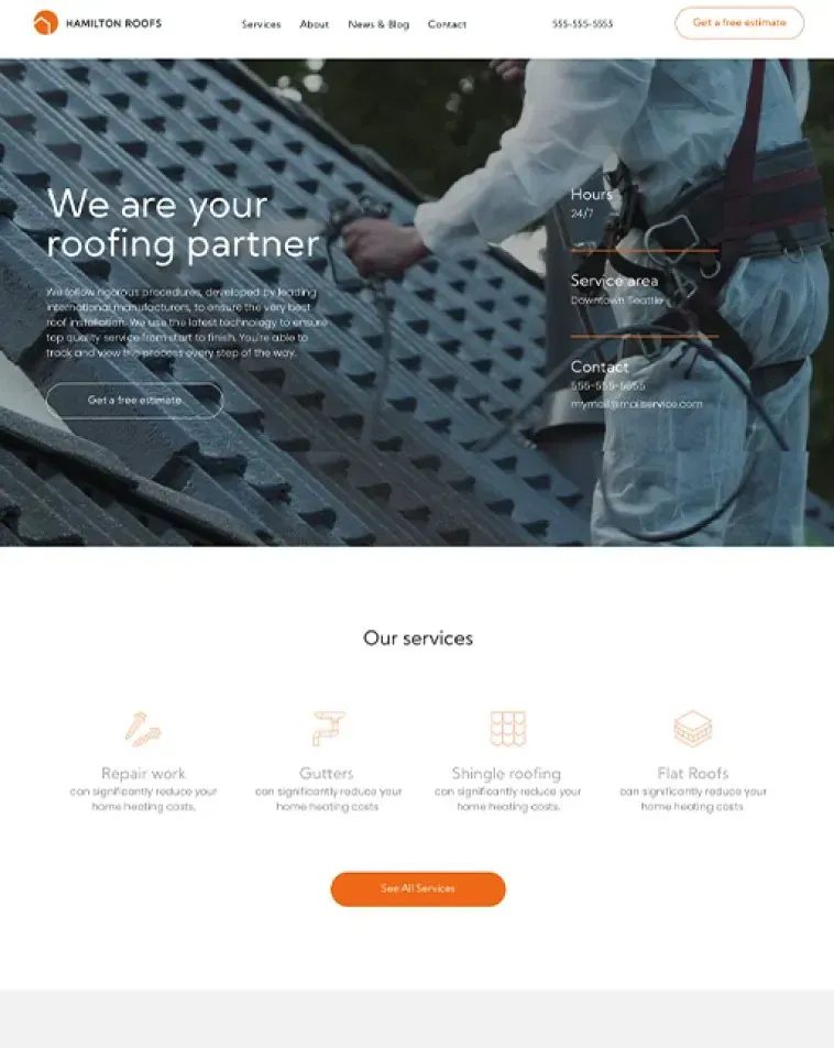 A man is standing on top of a roof.