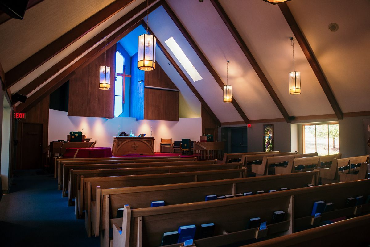 Church sanctuary with cross