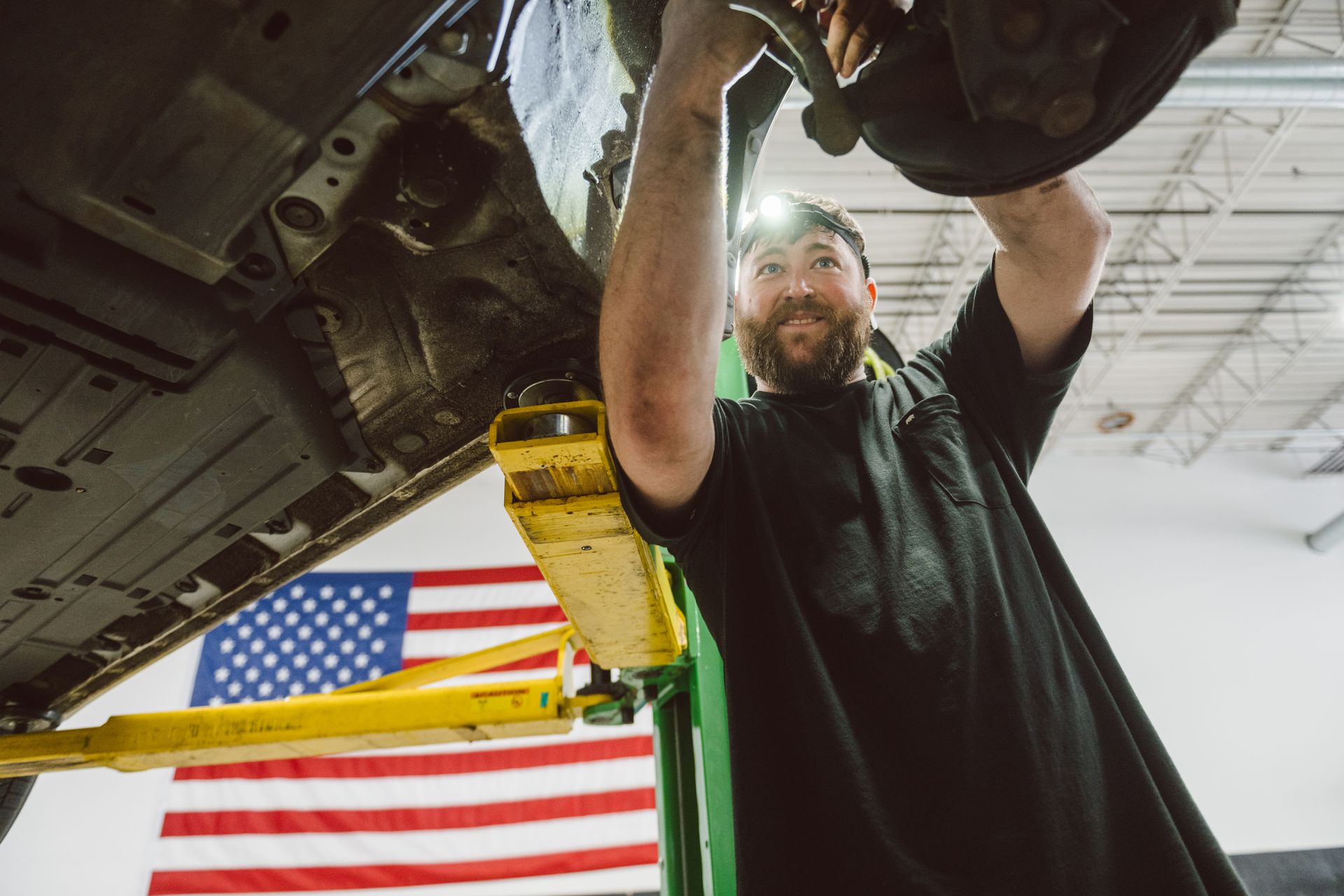 technician working on car