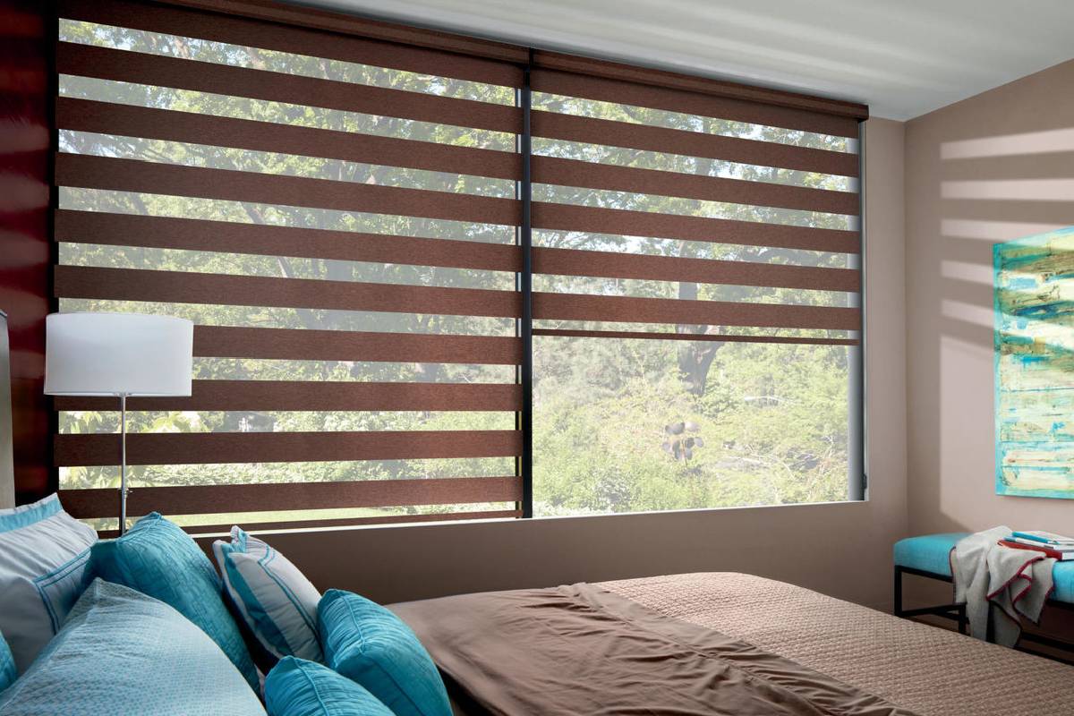 Roller & solar shades, Hunter Douglas Designer Banded Shades, blackout shades, banded shades near Boerne, Texas (TX)