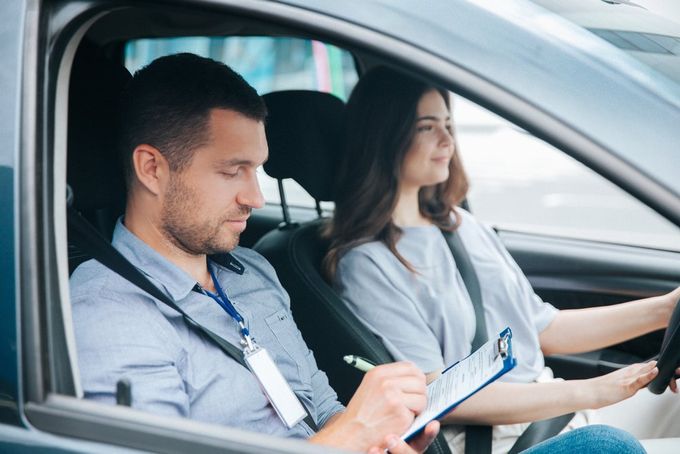 Woman Learning To Drive