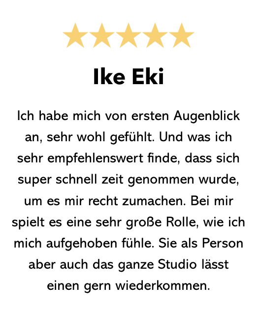 Fünf-Sterne-Bewertung von Ike Eki für Beauty Engel Thüringen