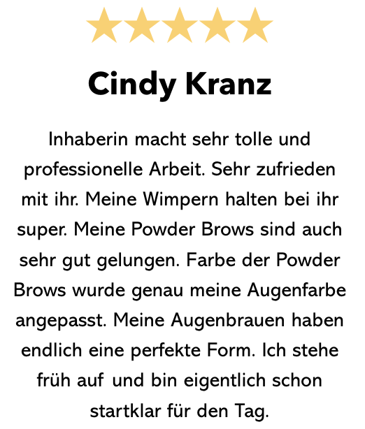Fünf-Sterne-Bewertung von Cindy Kranz für Beauty Engel Thüringen