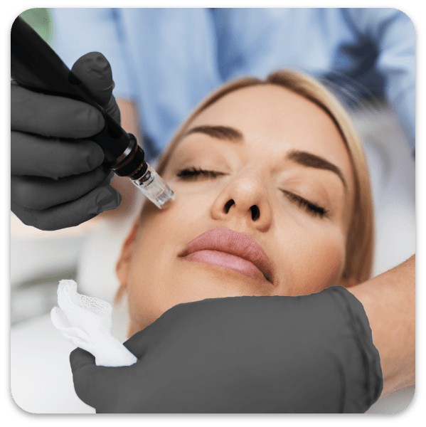 Microneedling-Behandlung im Gesicht
