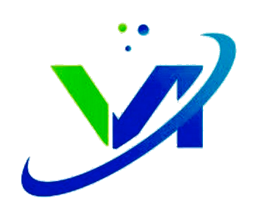 A logo featuring a green "V" and a blue "A" linked by a swooping blue arc, with three small dots above.