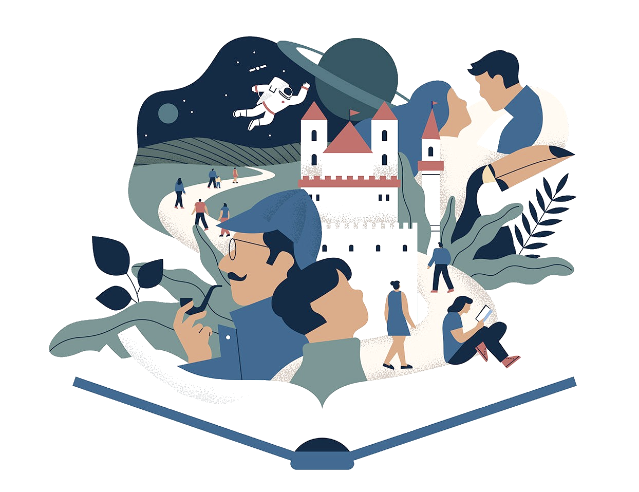 geschichten aus einem buch illustriert