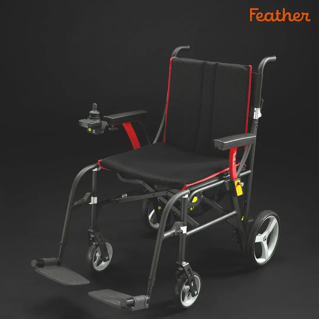 Black Feather power wheelchair.