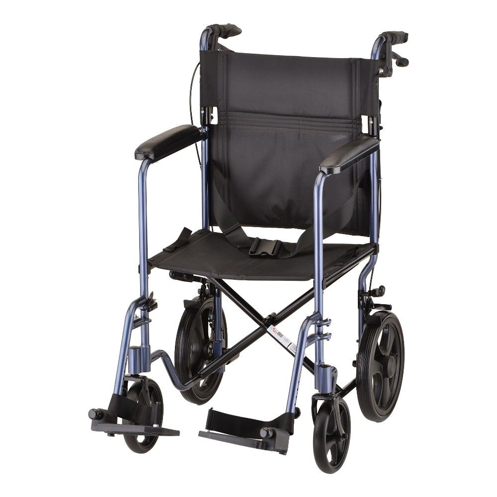 Nova lightweight transport chair with handbrakes.