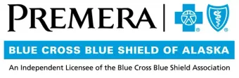 Logo for Premera Blue Cross Blue Shield of Alaska. Features text and associated symbols.