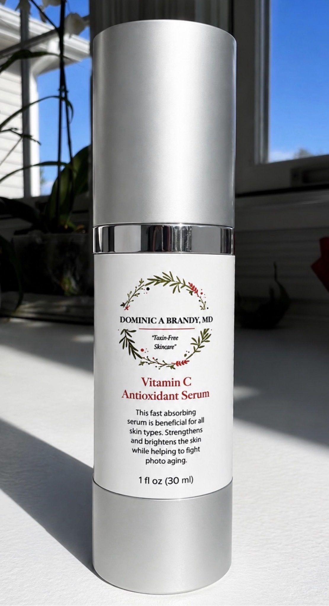 Vitamin C Antioxidant Serum bottle, fast absorbing serum for all skin types, 1 fl oz
