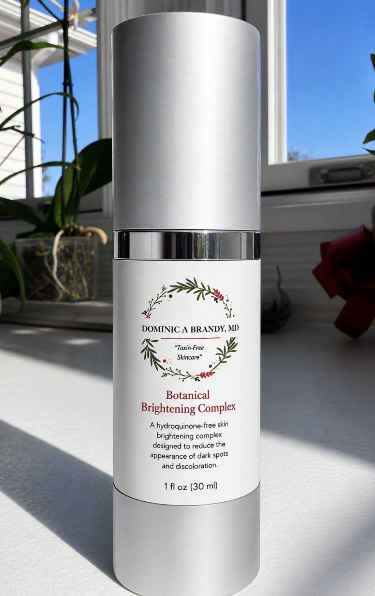 Botanical Brightening Complex bottle, a hydroquinone-free brightening complex, 1 fl oz