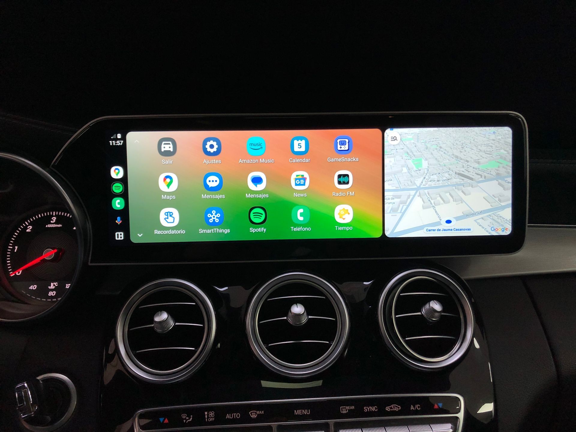Pantalla android 15 Mercedes c y glc