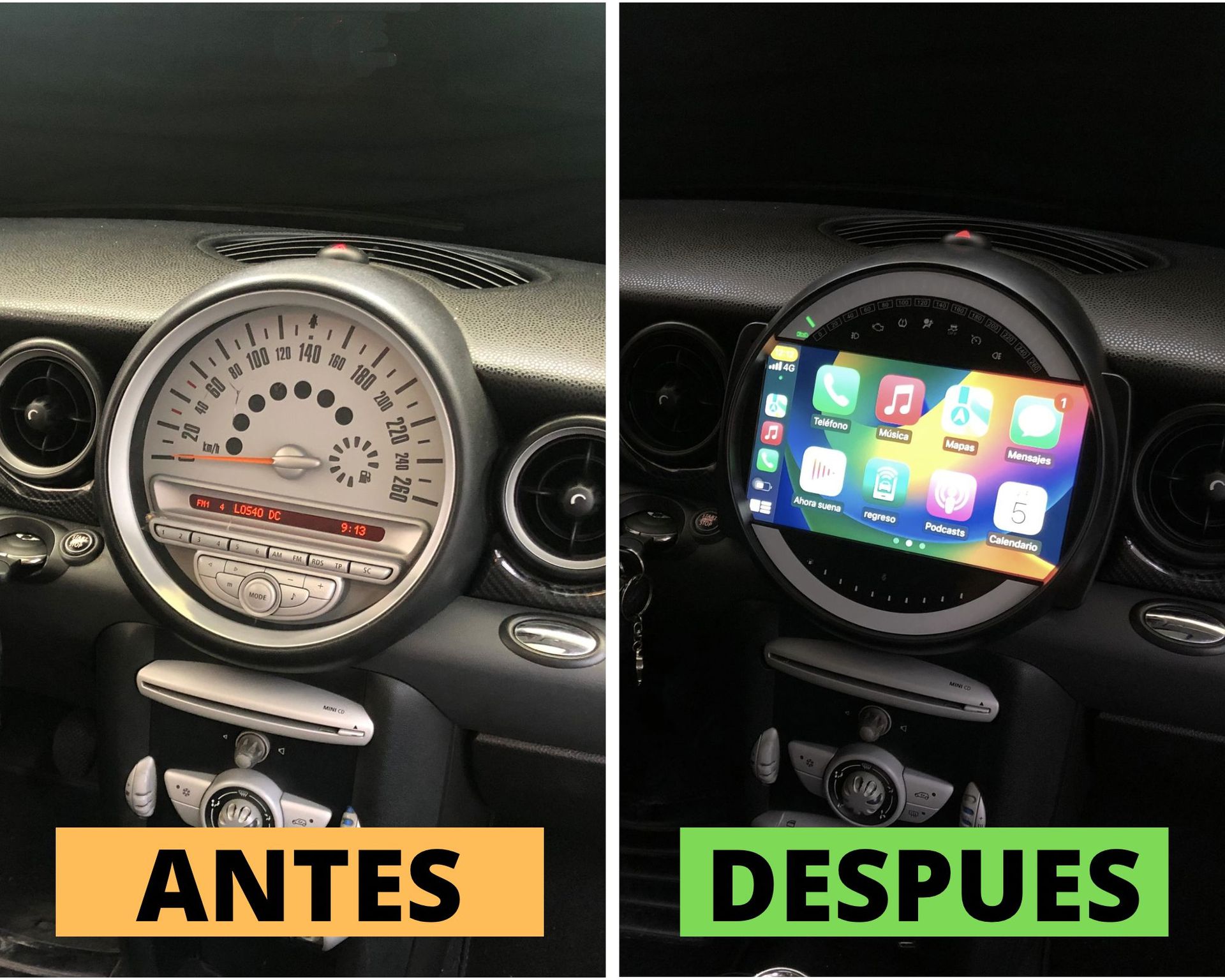 Pantalla android 9 MINI R55, R56 y R57 (2006-2014)