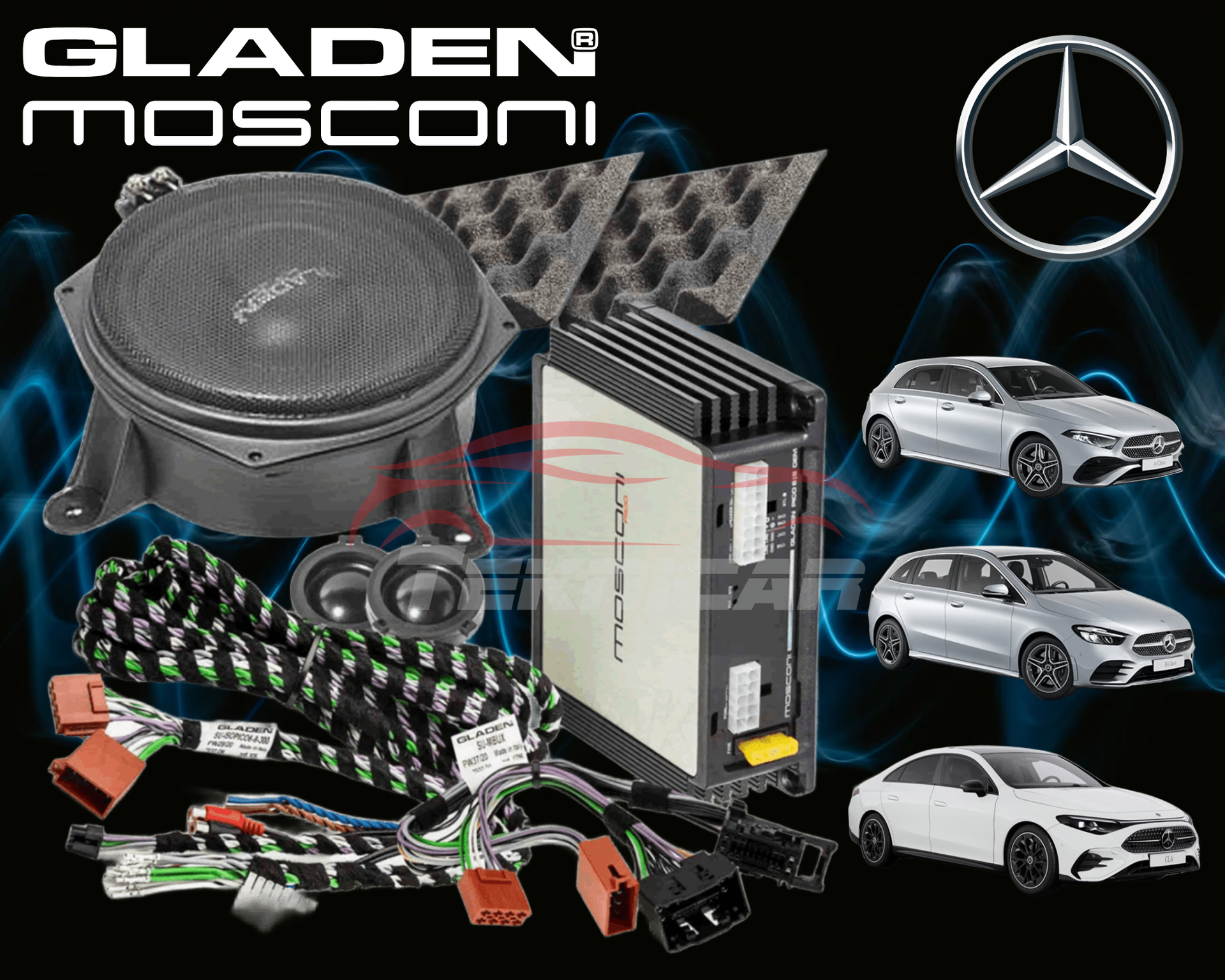 Sistema sonido Gladen Mosconi Premium con DSP y Subwoofer