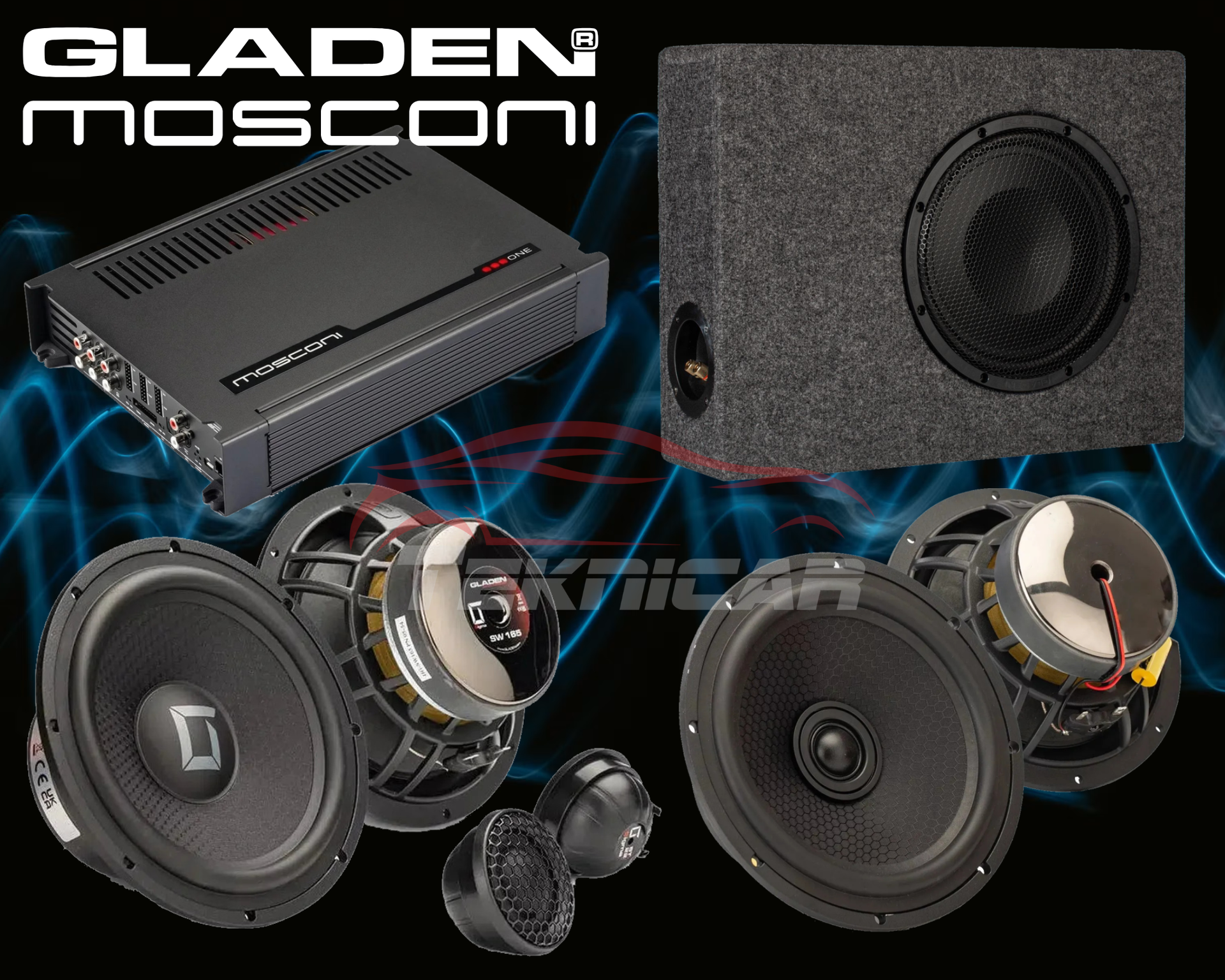 Sistema sonido Gladen Mosconi Ultra-Premium con DSP y Subwoofer